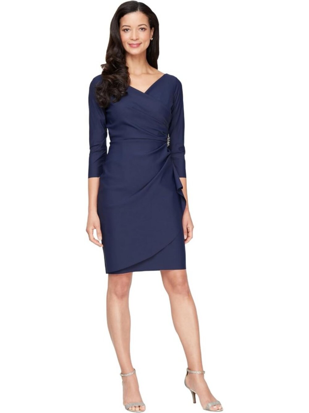 Slimming Short Sheath 3/4 Sleeve Cocktail Dress | Perfect for Wedding Guests